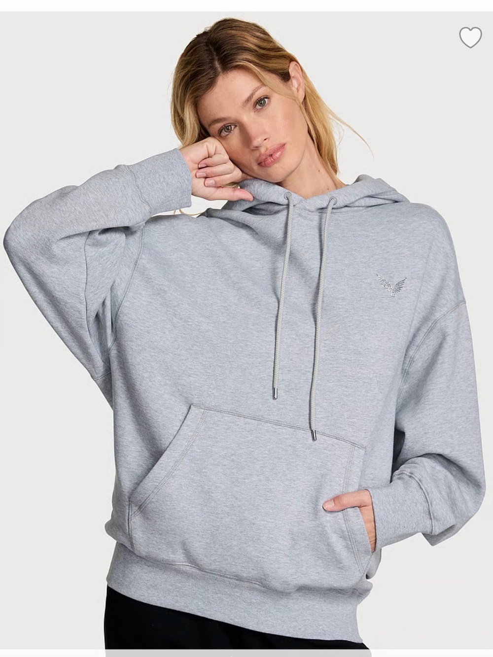 Victoria's Secret Angel Essentials Light Gray Hoodie Sweatshirt - Pullover
